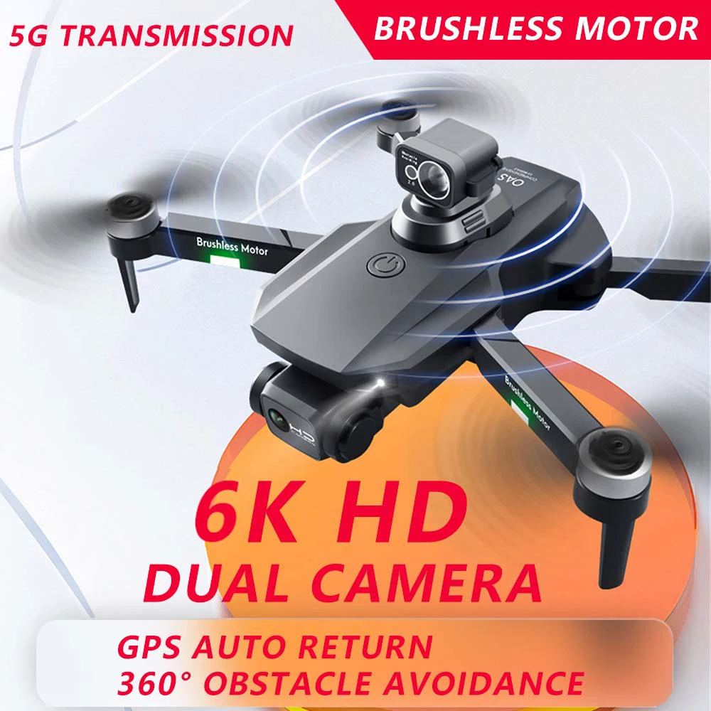 Складной Квадрокоптер RG101 MAX профессиональный Дрон с GPS 6K двойная HD-камера FPV 2022 м