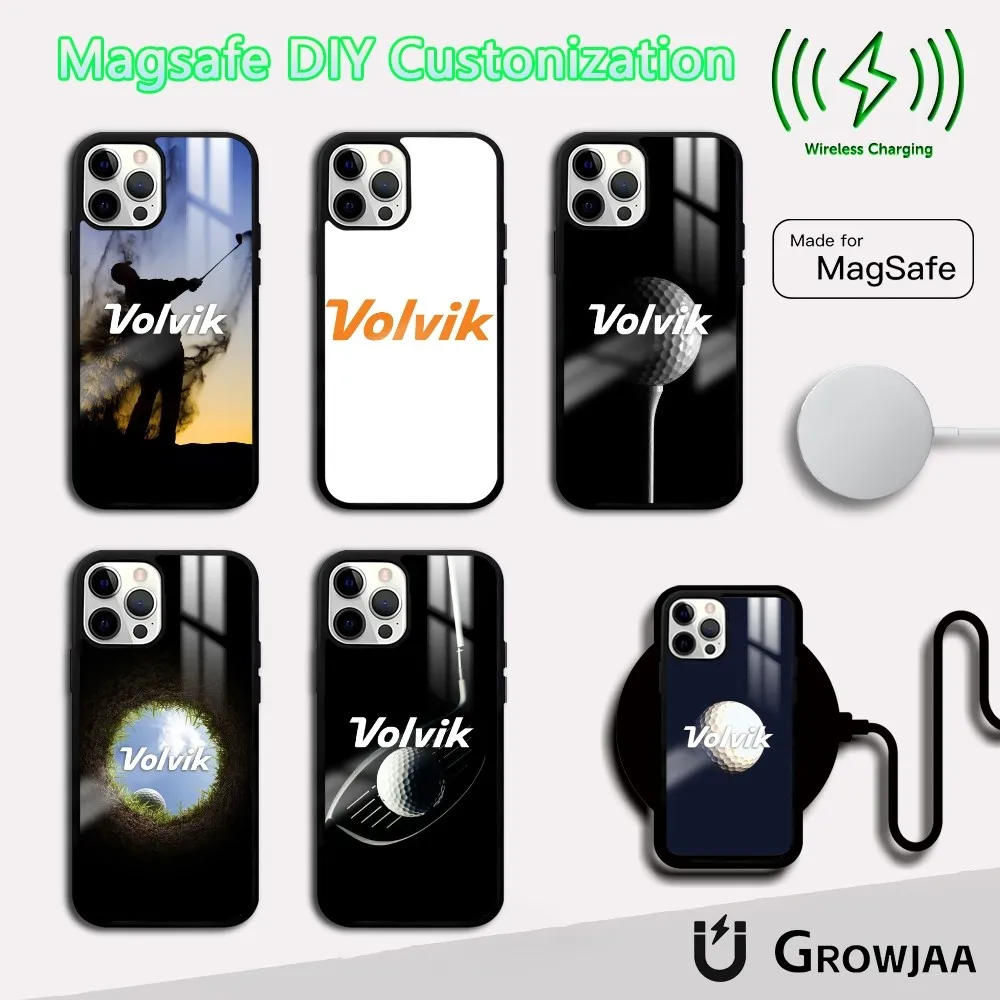 V-VolvikS Golf Luxury Phone Case For IPhone 16 15 14 13 12 11 Pro Max Plus Mini Magsafe Mirror Wireless Magnetic Cover