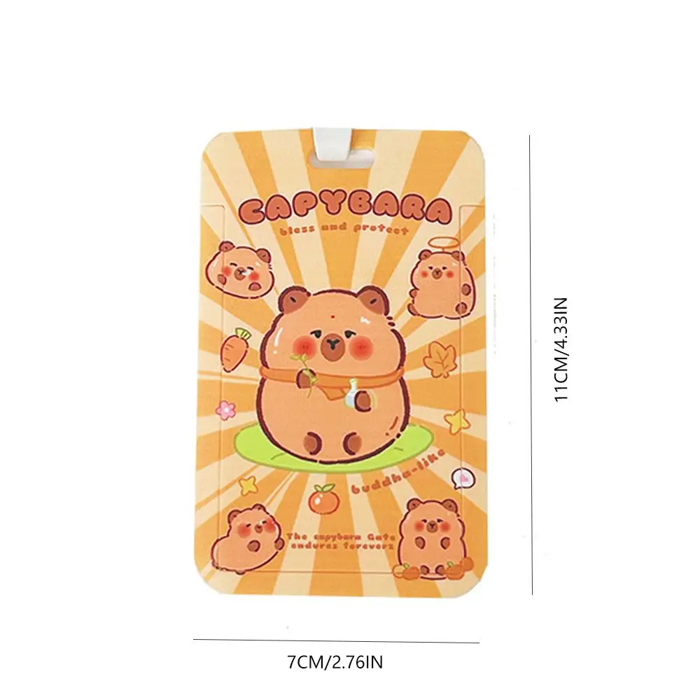 Милый пластиковый держатель для карт с надписью Капибара желтый чехол