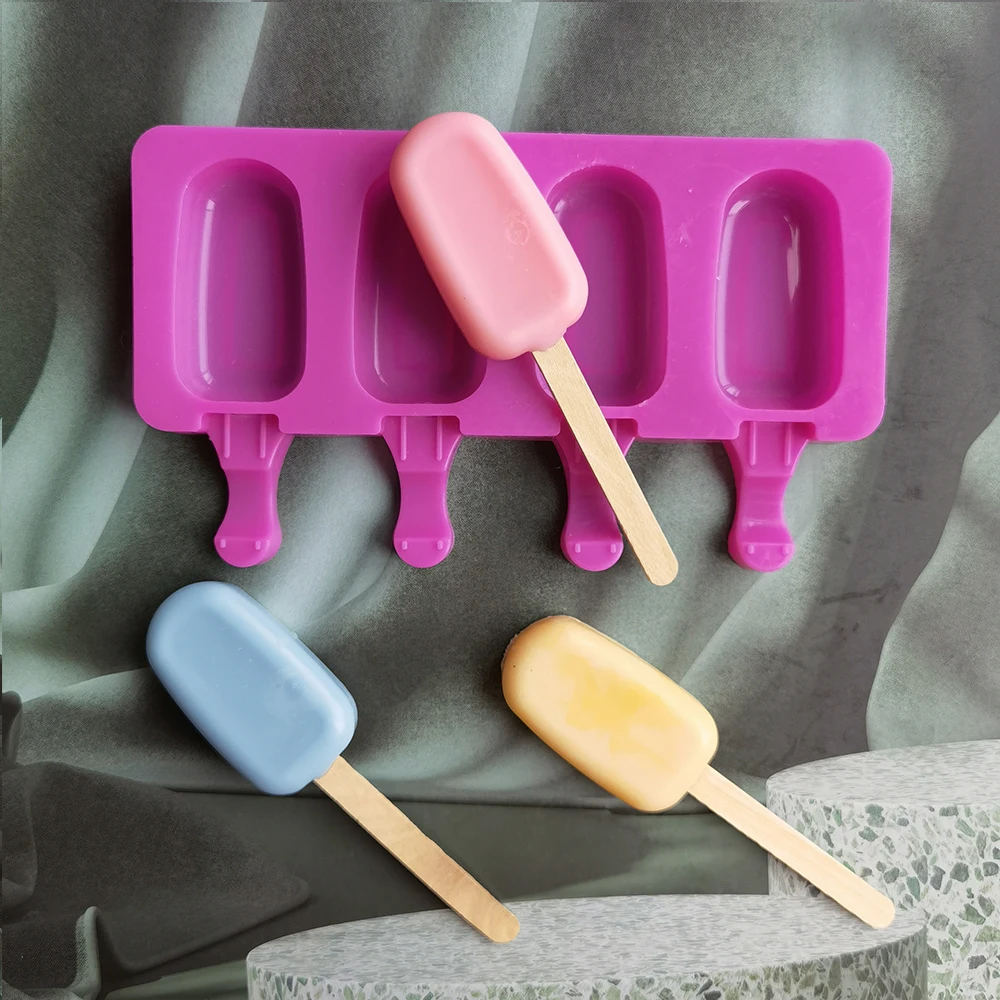 

4 Cell Magnum Silicone Mold Silicone Ice Cream Mold Popsicle Molds DIY Ice Cream Mould Ice Pop Maker Mould Ice Tray