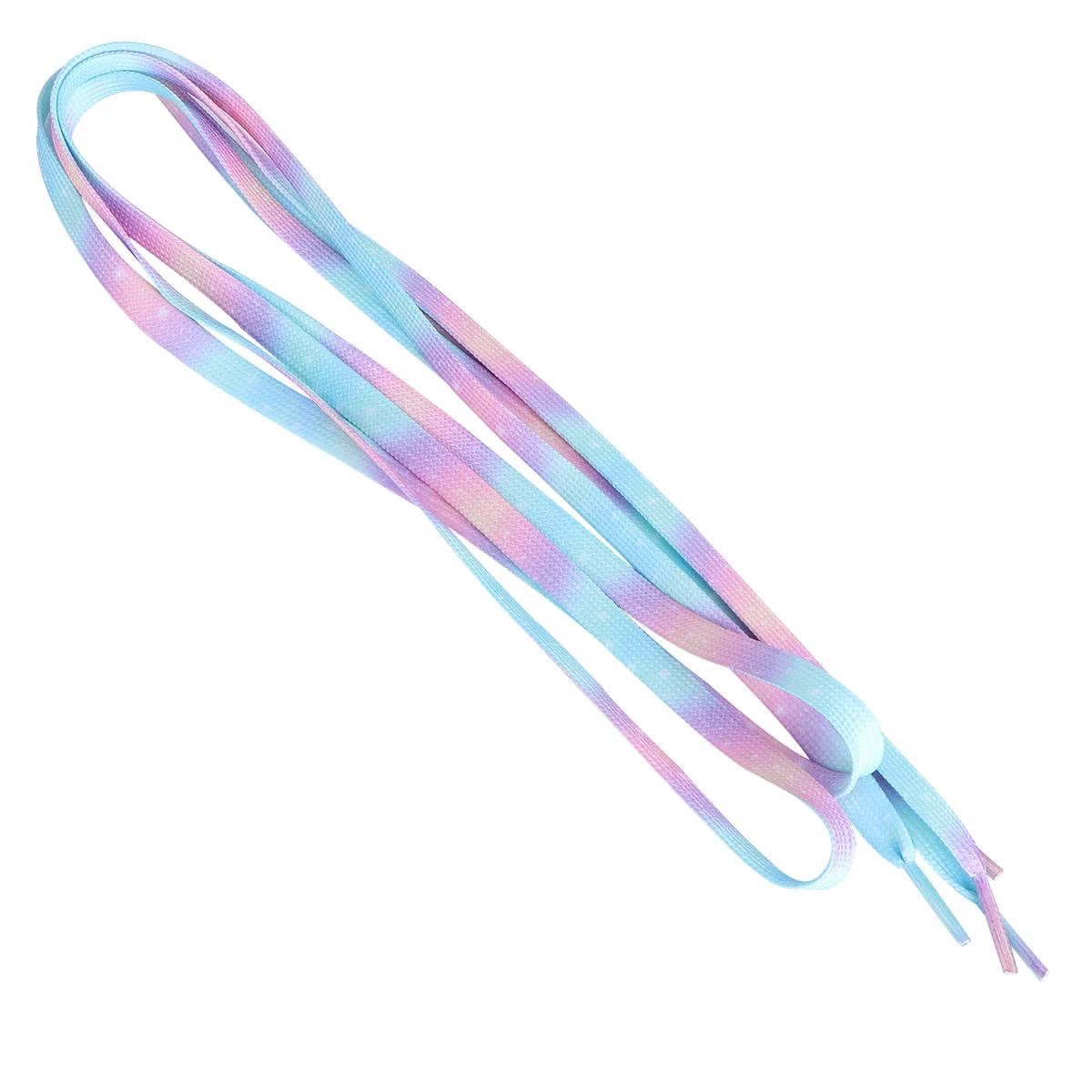 2 Pair Gradient Laces Colorful Shoelace Black Flat Shoes String Athletic Stretch