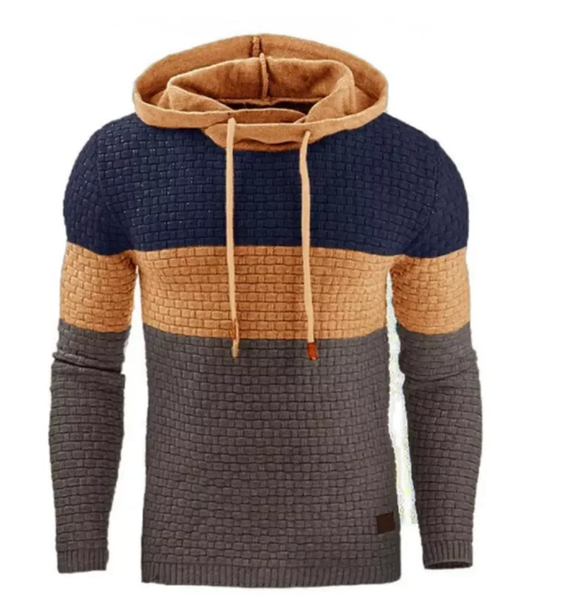 

2022NEW Winter New Men's Jacquard Sweater Long Sleeve Hoodie Sweatshirt Jacket