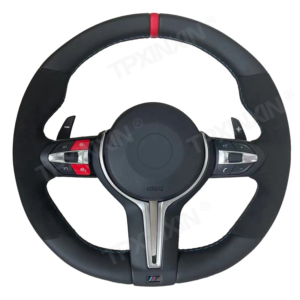 

Carbon Fiber Racing Steering Wheel Fit For BMW Athletic Cowhide Custom Steering Bracket Car Accessories Support Customed