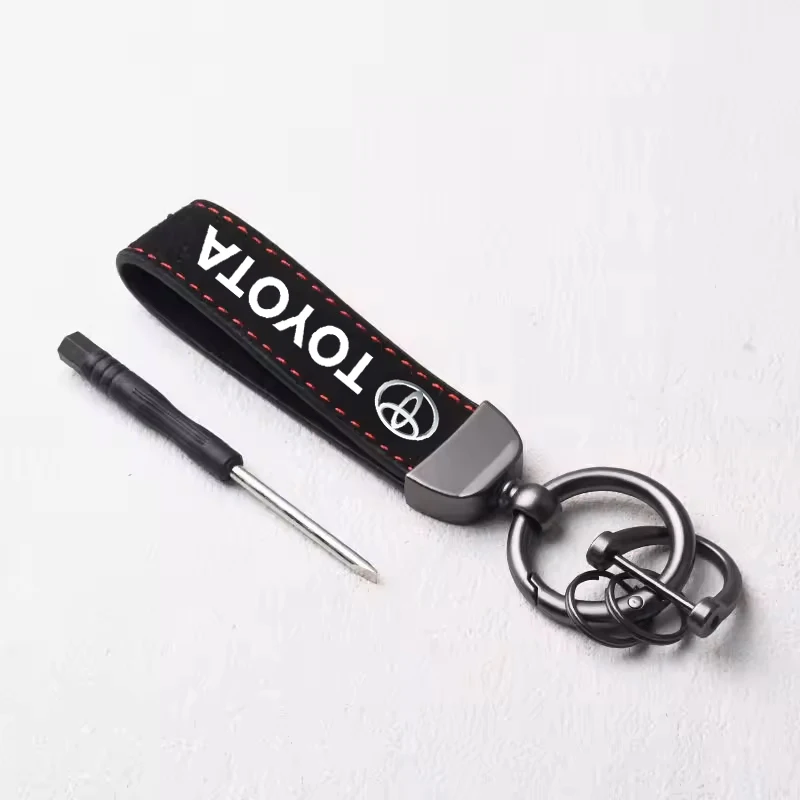 

Брелок с логотипом автомобиля, замшевый брелок, подвеска, кожаный брелок для ключей для Toyota Corolla Prius Yaris Rav4 CHR Aygo Hilux Raize Camry Sienna