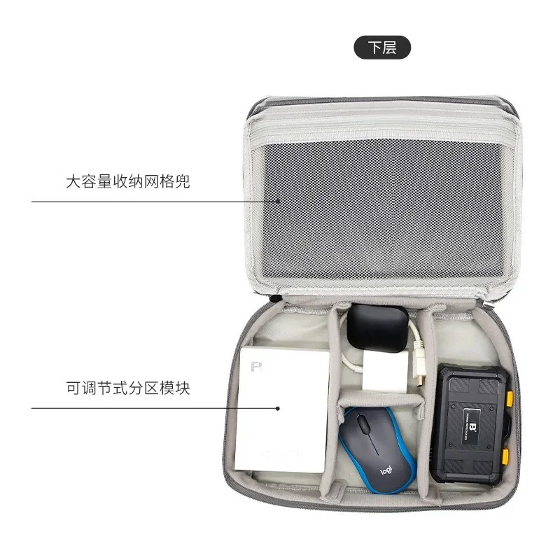 3-уровневый Портативный USB-держатель для проводов сумка путешествий органайзер