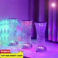 diamond table lamp 16 color touch remote control usb rechargeable desk lamp led atmosphere night light bedroom home decor