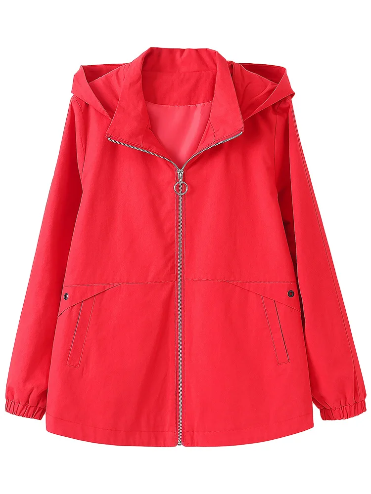 Pure Cotton Women Short coat Autumn Casual Top Middle-Aged Middle-aged Dress Loose Plus size Spring and Short Tr...