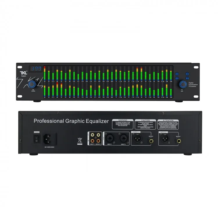 

TKL T2531 Two 31-Band Spectrum Display Professional Graphic Equalizer Audio Processor For Home Stage