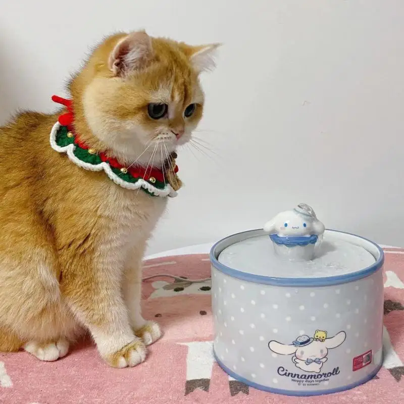 

Sanrio Cinnamoroll Electric Pet Water Dispenser Ceramic Cat Dog Household Products Co Branded Filter Element Water Circulation