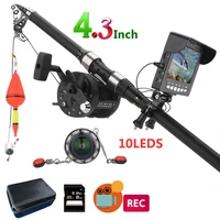 30m 1000tvl fish finder underwater fishing camera 4 3 inch monitor ir led night vision camera for fishing with fishing rod