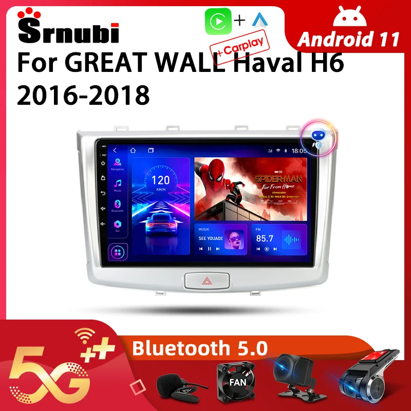 Srnubi Android 11 0 автомобильное радио для GREAT WALL Haval H6 2016-2018 мультимедийный видеоплеер 2Din