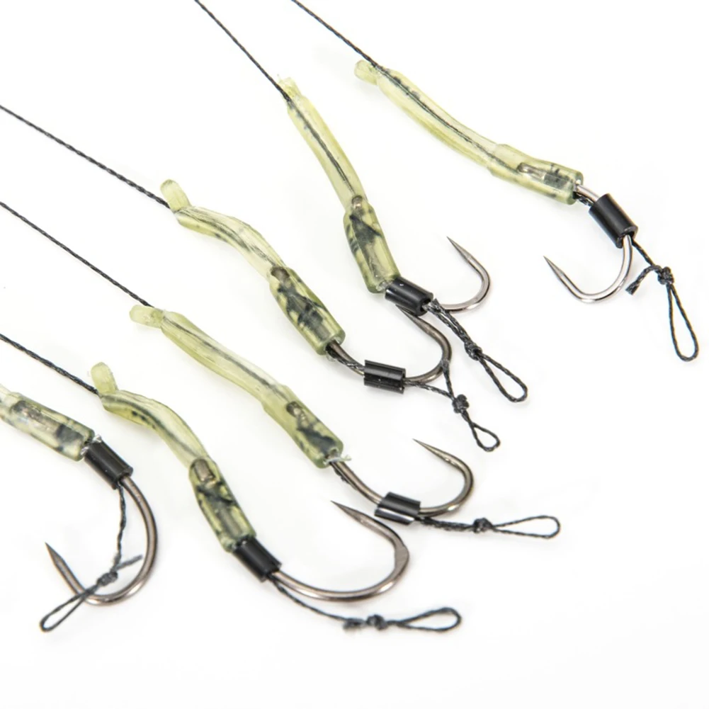 

6PC Carp Fishing Rig String Hook 6#8#10# Nylon Strong Horse Hooks Rigs Swivel Fishing Accessories