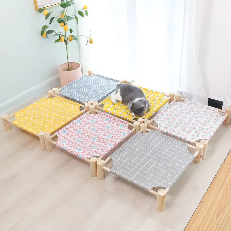 

New Pet Camp Bed Summer Dog Bed Cat Bed Wood Removable And Washable For All Seasons Cat Litter Dog Cat Mat Easy To Clean