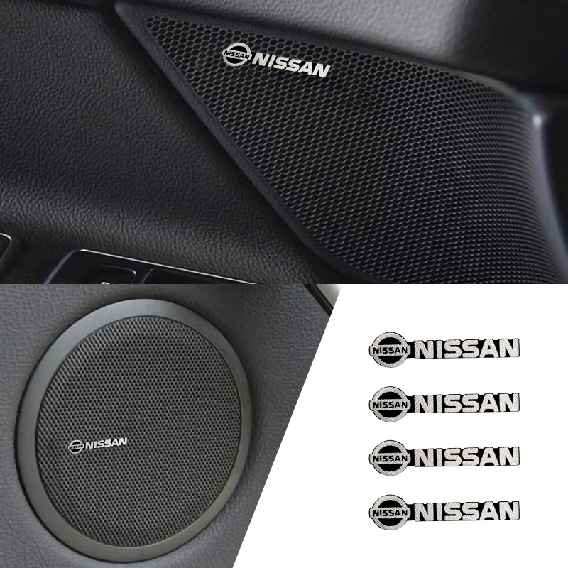 

Car Audio Sticker Car Badge Interior Speaker Decoration Decal Accessories For Nissan Qashqai J10 J11 Juke Tiida Teana Sylphy t31