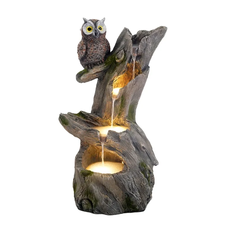 

Owl outdoor garden water fountain Polyresin home decoration
