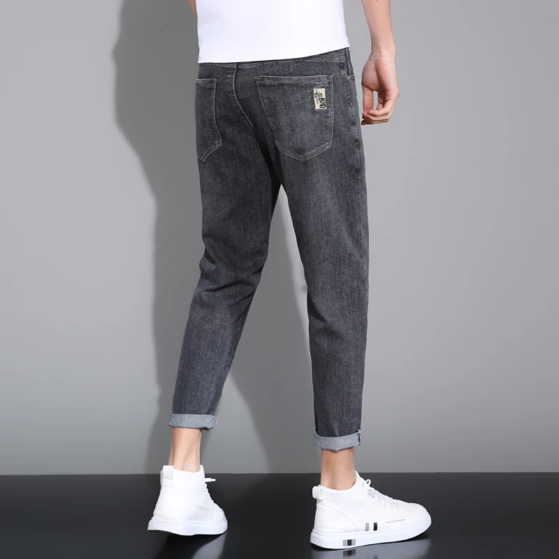 2022 Spring Summer New Men's  Jeans Classic Style Fashion Casual Premium Stretch Regular Fit Jeans Men's Dark Grey Trousers