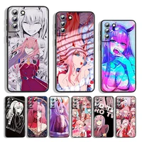 silicone cover darling in the franxx anime for samsung s22 s21 s20 fe ultra s10e s10 s9 s8 s7 s6 edge plus black phone case
