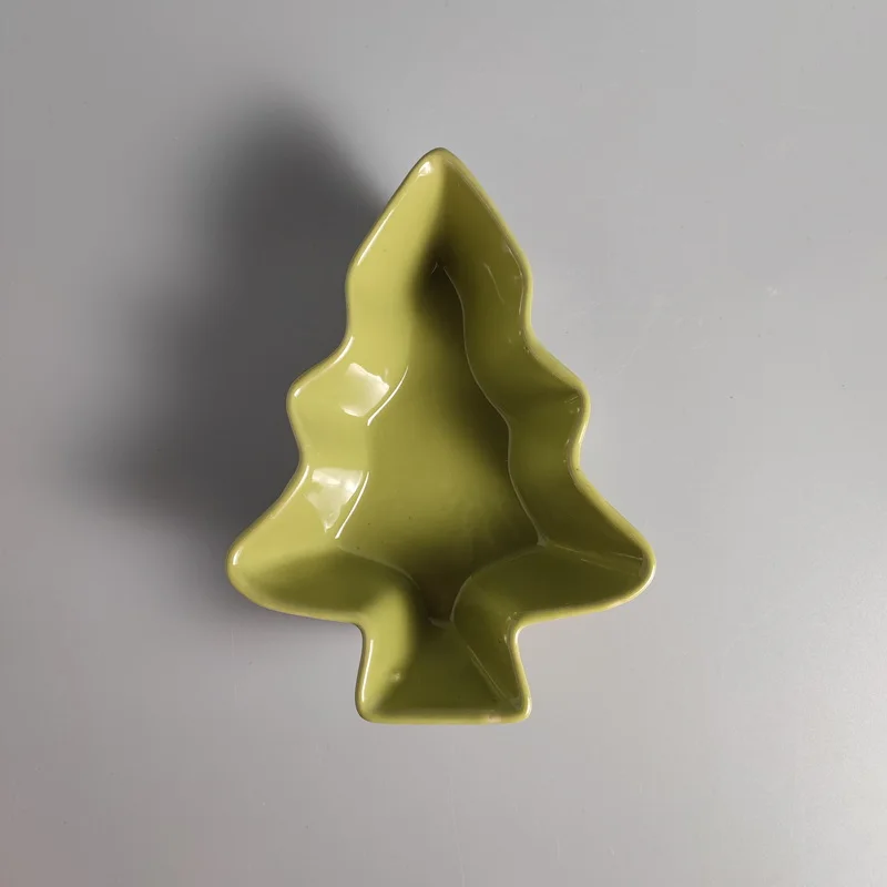 

Ceramic tableware creative small fresh green Christmas tree pine dessert small dish