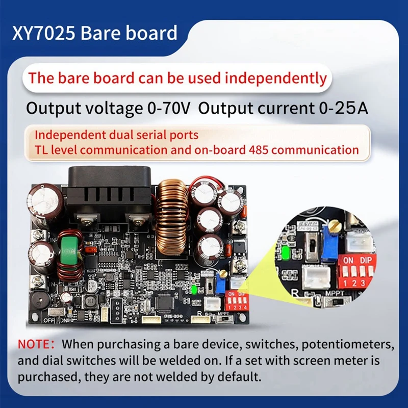 XY7025 CNC DC Buck Регулируемый регулируемый источник питания Модуль постоянного