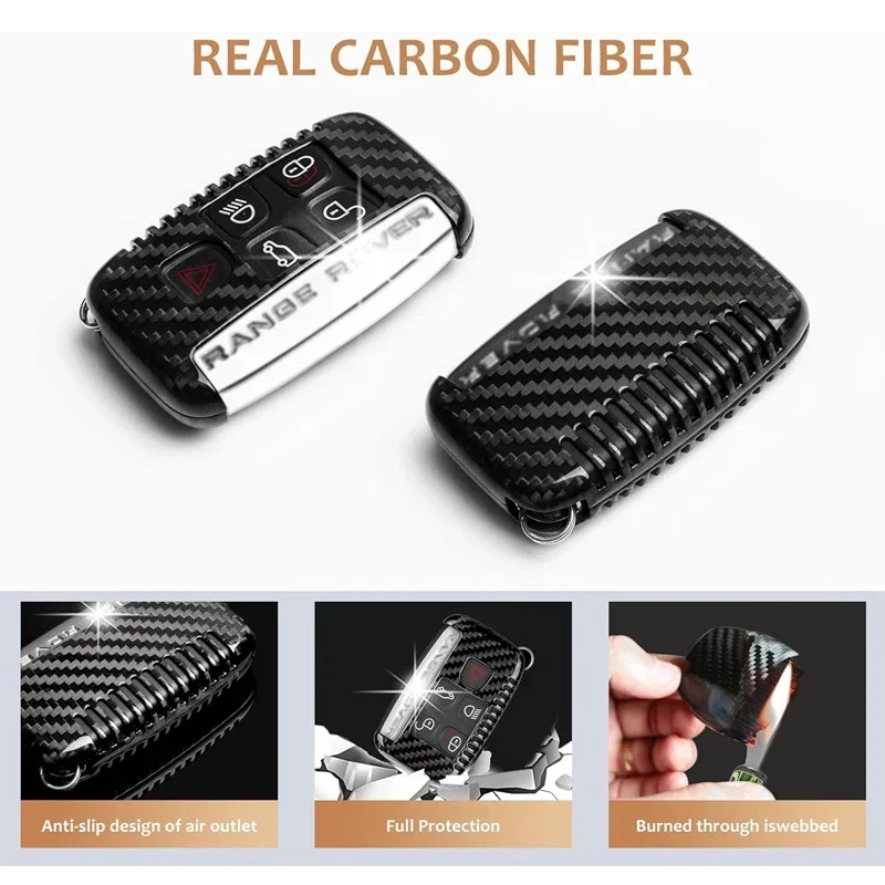 Чехол для ключей из углеродного волокна Land Rover Range Dsicovery LR4 HSE чехол Jaguar E-Pace F-Pace F-Type