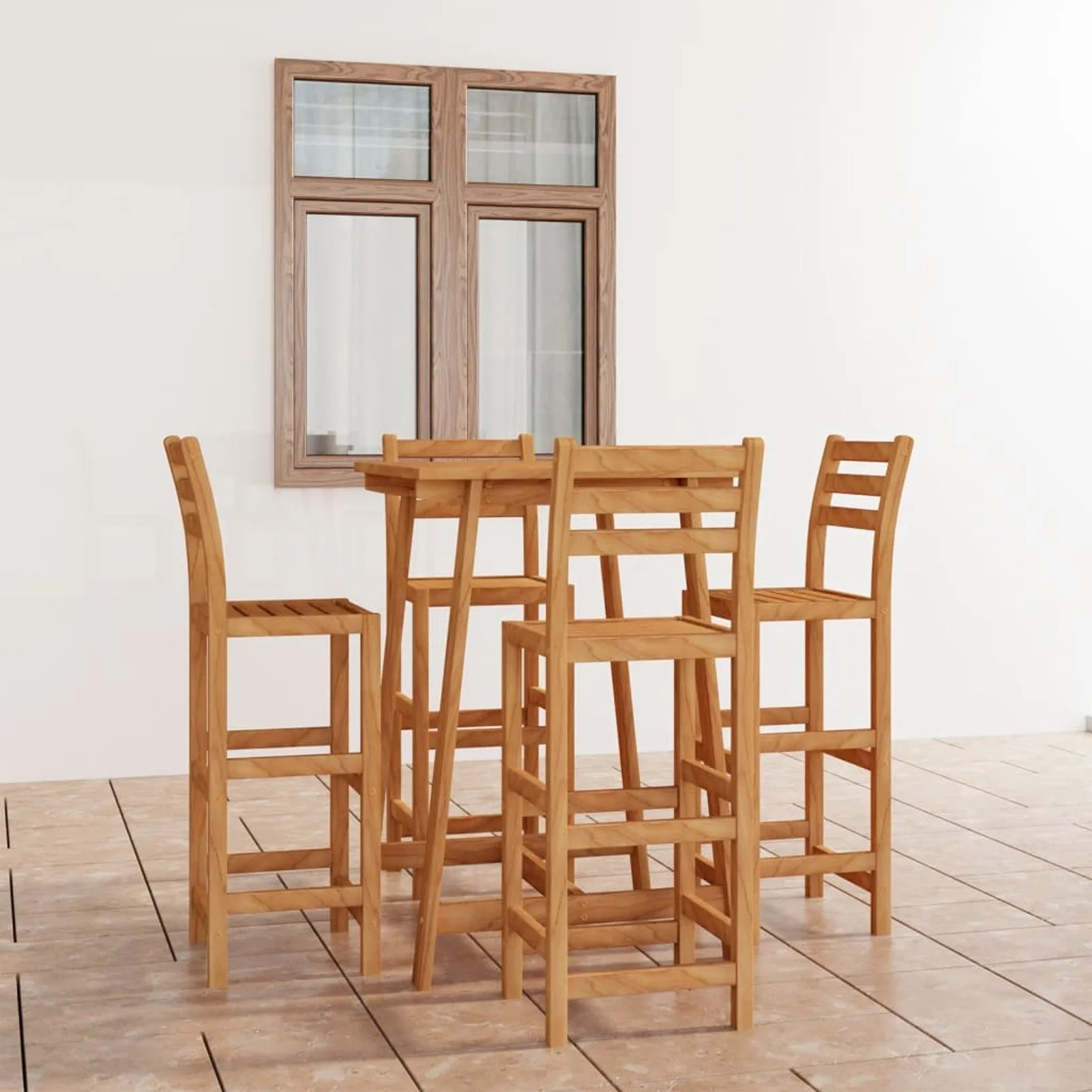 

5 Piece Patio Bar Set Solid Acacia Wood