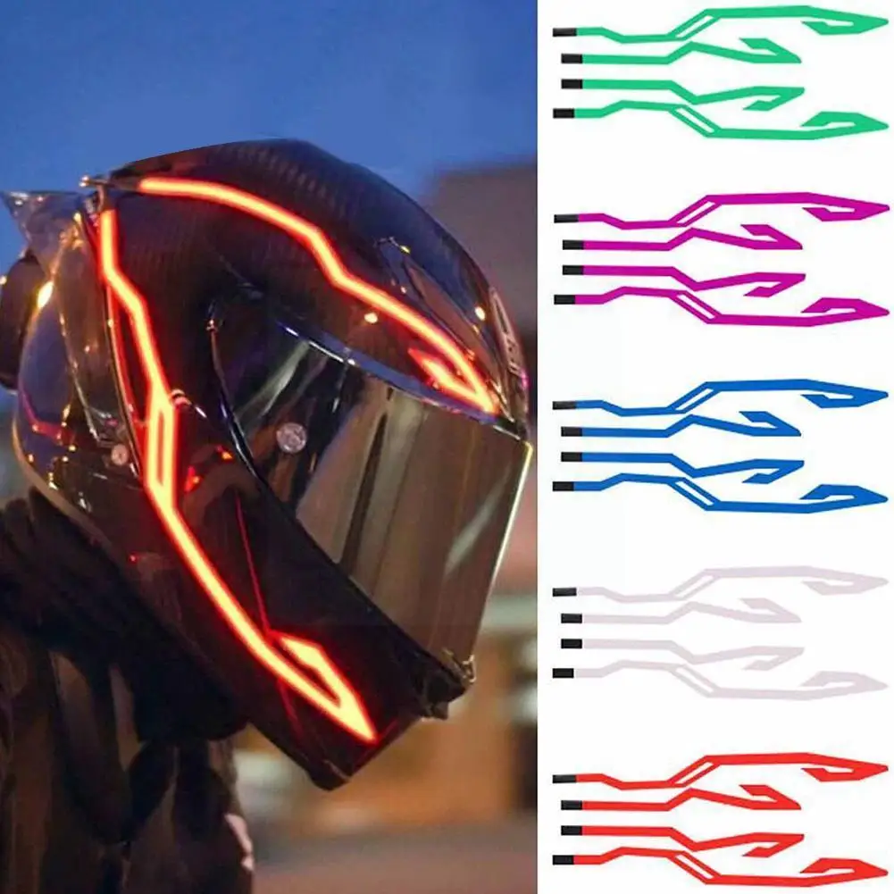 

Waterproof Motorcycle Bike Helmet Led Cold Light Strip Warning Flashing Sticker Night El 4 Helmet Riding Lights Kit N3a0
