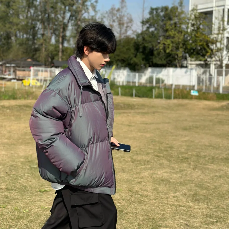 Winter Jacket Men Warm Fashion Oversize Grey Black Thicken Jacket Men Streetwear Korean Loose Thick Short Coat Mens Parker S-2XL