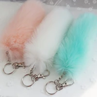 fashion fox tail keychain plush tail fur tassel pendant bag tag pom pom charm keyring holder strap chain bag decoration gifts