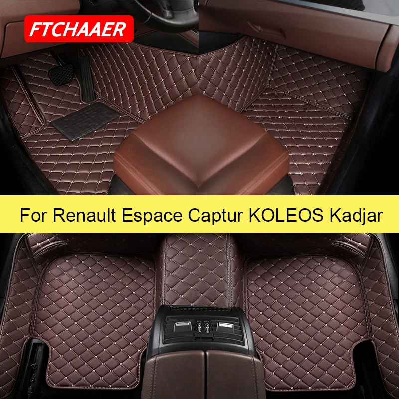 

FTCHAAER Car Floor Mats For Renault Espace Captur KOLEOS Kadjar Foot Coche Accessories Carpets