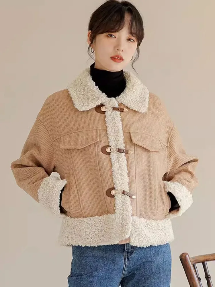 Новое зимнее искусственное короткое пальто женское маленькое берберское