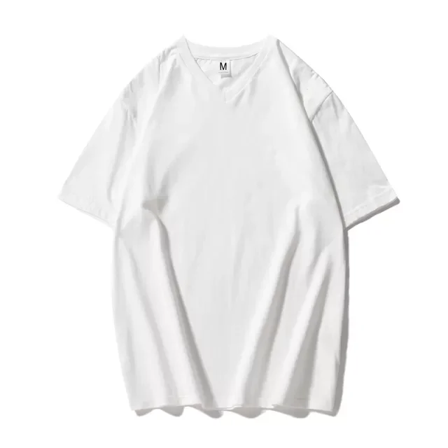 

2022NEW Brand New 100%Cotton Men's T-shirt Short-sleeve Man T shirt Short Sleeve Pure Color Men V-Neck T-shirts For Male Top