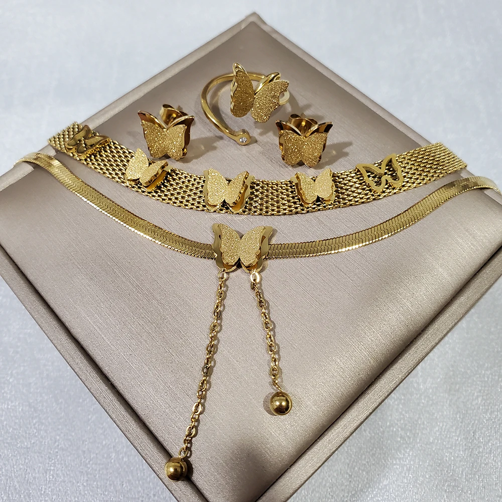 Цепочка с подвеской-бабочкой из нержавеющей стали