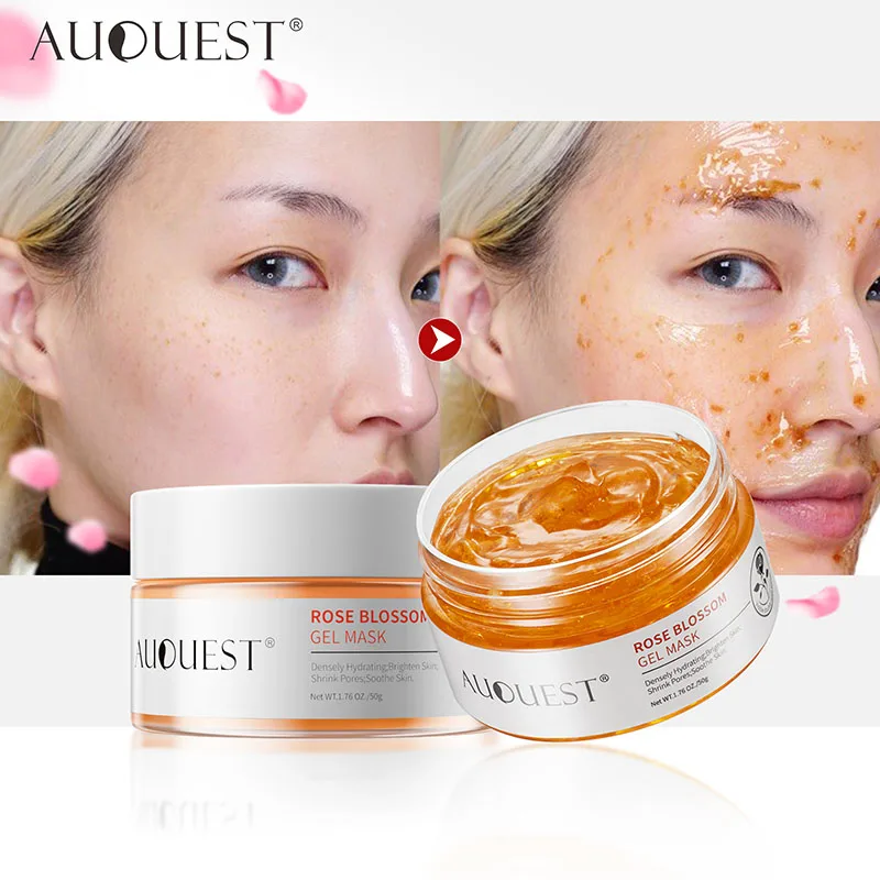 

AUQUEST Rose Blossom Gel Mask Hydrating Brighten Blemish Shrink Pores Soothe Whitening Firming Clay Mask Flower Purify Face Care