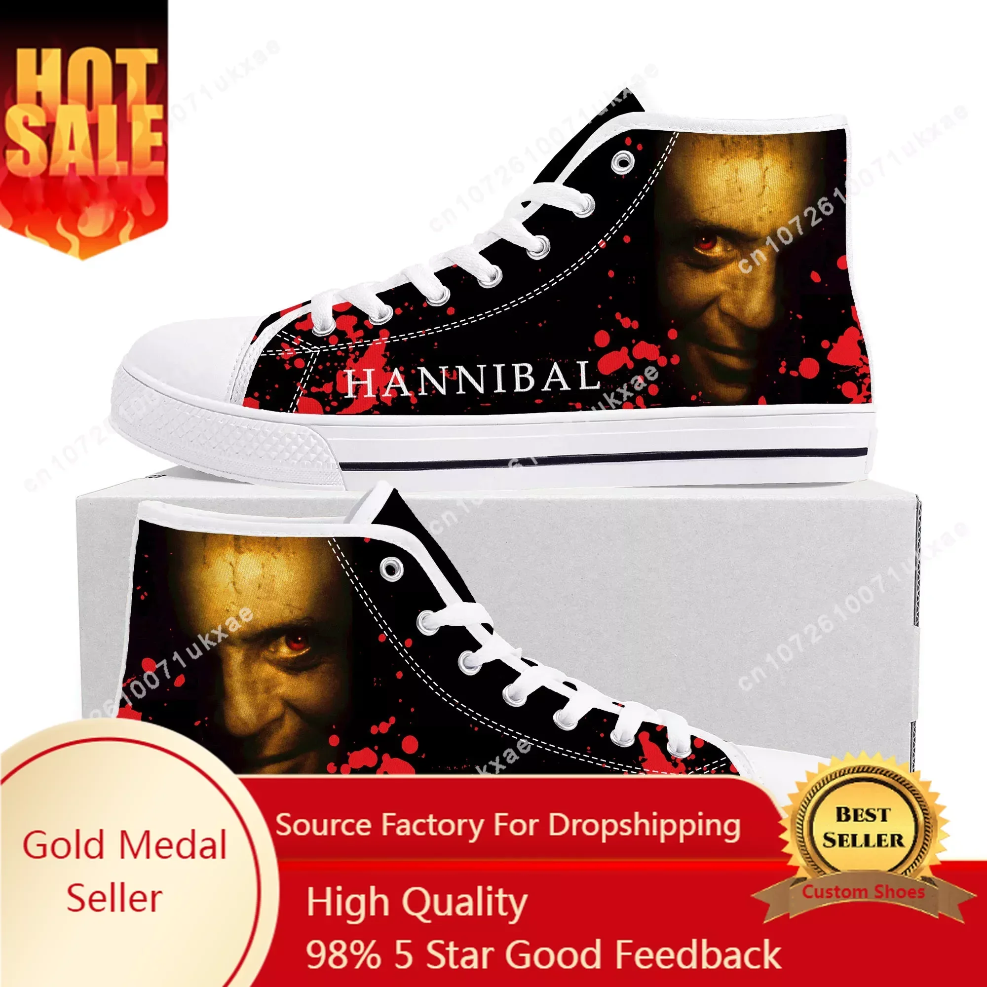 Холщовые кроссовки с высоким берцем для мужчин и женщин Энтони Хопкинс