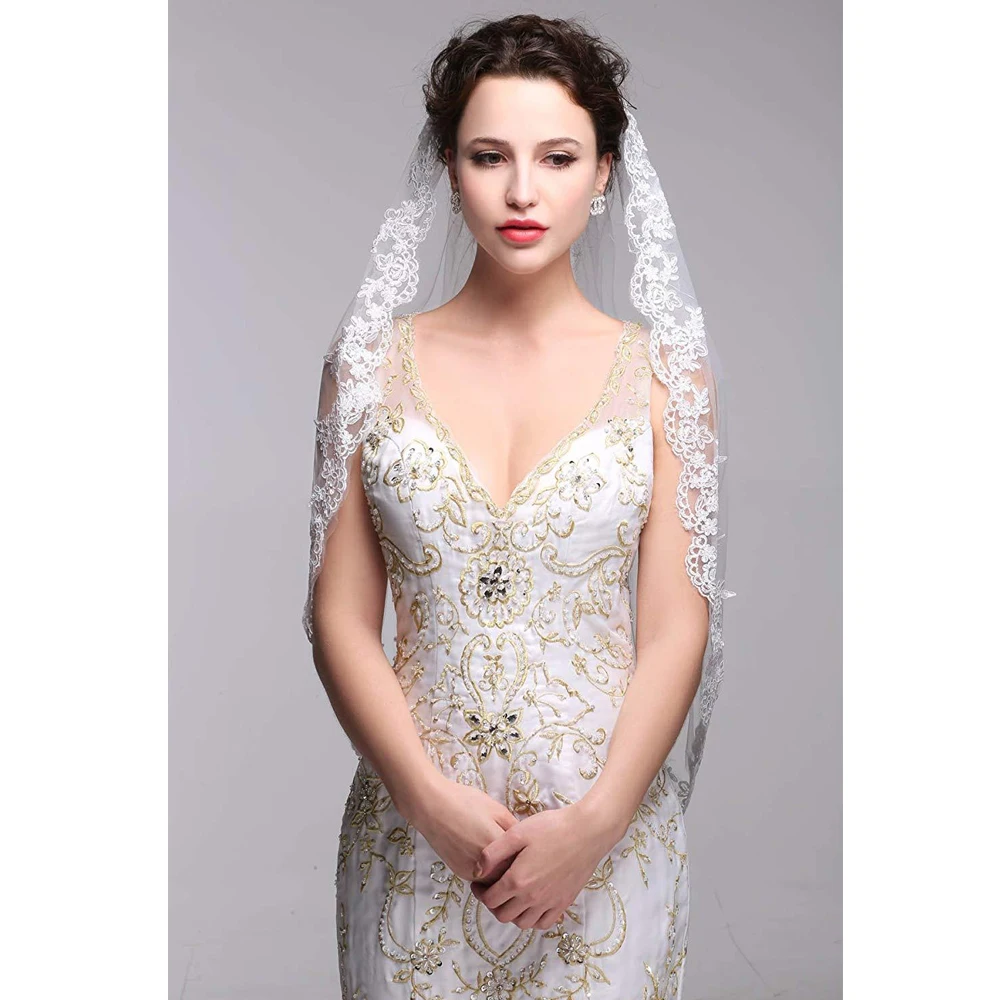 

White/Ivory Wedding Veil Short Bridal Veil Head Veil Wedding Accessories 2023