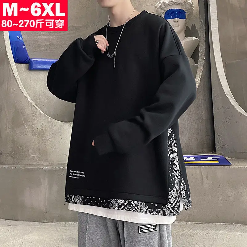 

Осенний флисовый свитер с круглым вырезом и Пейсли, Мужская модная Красивая свободная искусственная двухкомпонентная куртка с длинным рук...