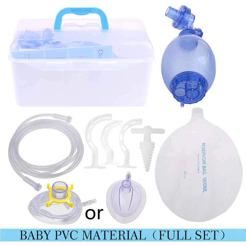 

B36F Adults/Children/Infants Manual Resuscitator PVC Ambu Bag Oxygen Tube First Aid Kit Simple Breathing Apparatus Tools