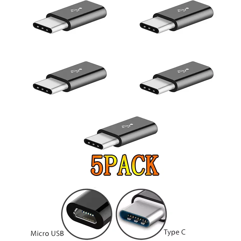 

5pcs/lot Micro USB To Type-C Adapter Converter For Letv Xiaomi Mi 5X Oneplus Huawei Samsung S8 Plus Black/White