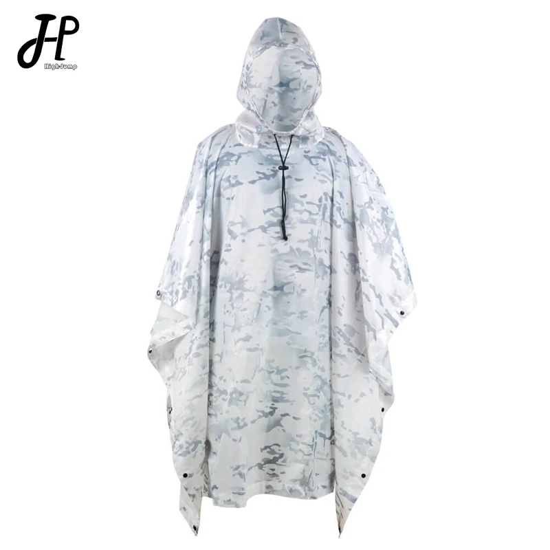 

Outdoor Hooded Breathable Rainwear Camo Poncho Army Tactical Raincoat Camping Hiking Hunting Birdwatching Suit Travel Rain Gears