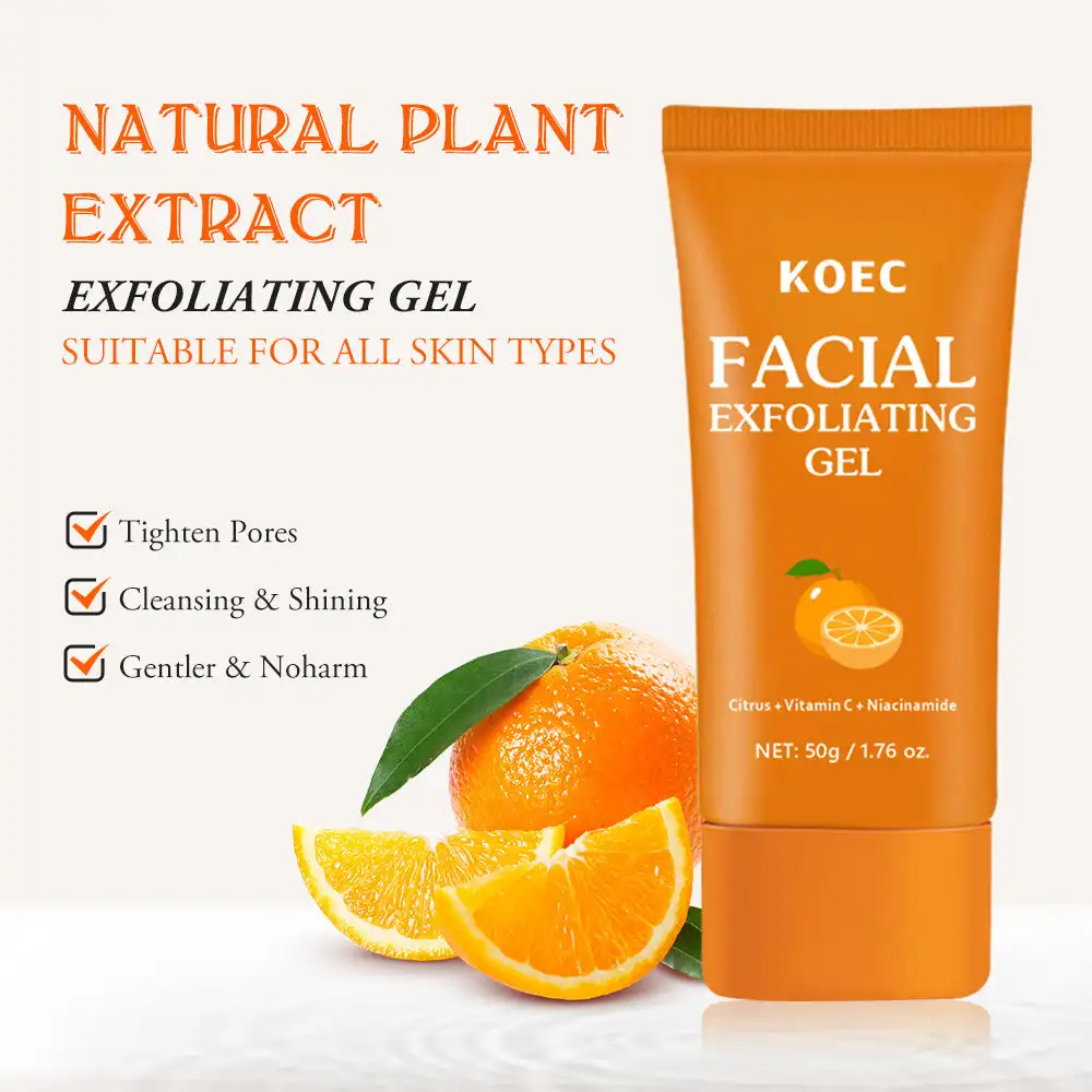 Фото 50 г. Гель для лица KOEC Citrus Vitamin C отшелушивающий, глубоко очищающий, успокаивающий, увлажняющий, нежирный, легкий, с алоэ вера и ниацинамидом №2