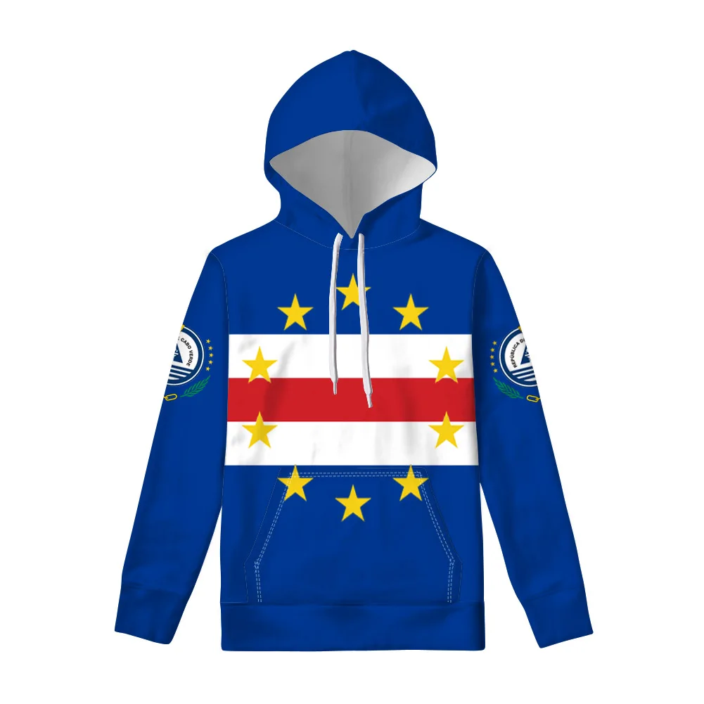 Cape Verde Zipper Hoodie Free 3d Custom Made Name Number Team Logo Cv Pullover Portuguese Country Nation Island Flag Clothes