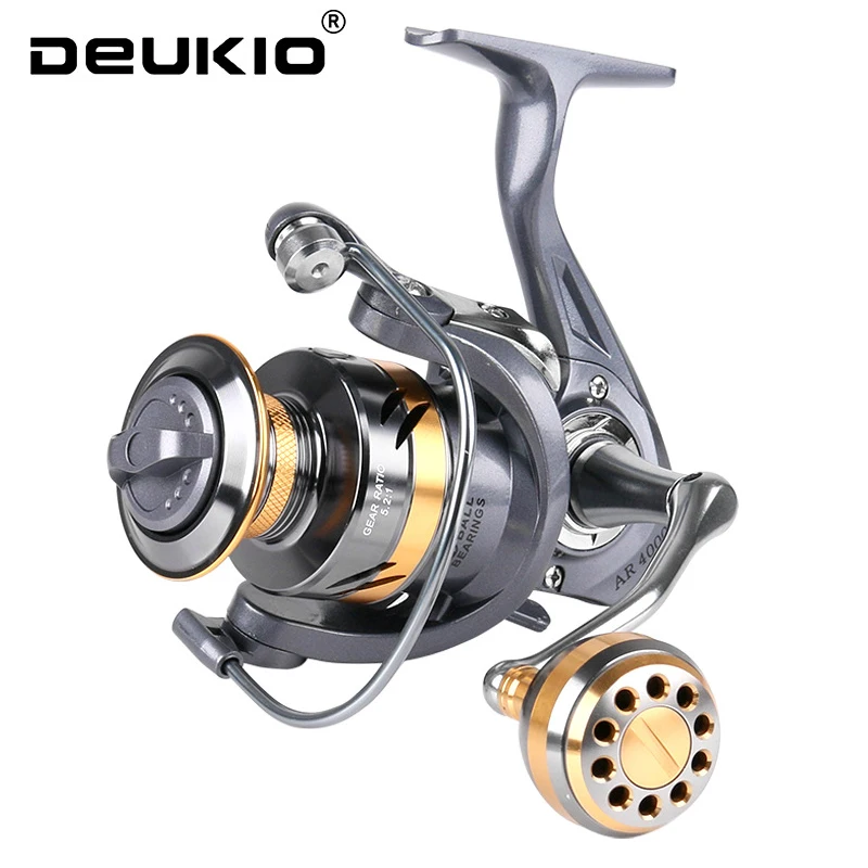

Рыболовная катушка Deukio высокой интенсивности, литая и литая, спиннинговая катушка с рукояткой, металлическая ручка, рыболовная катушка