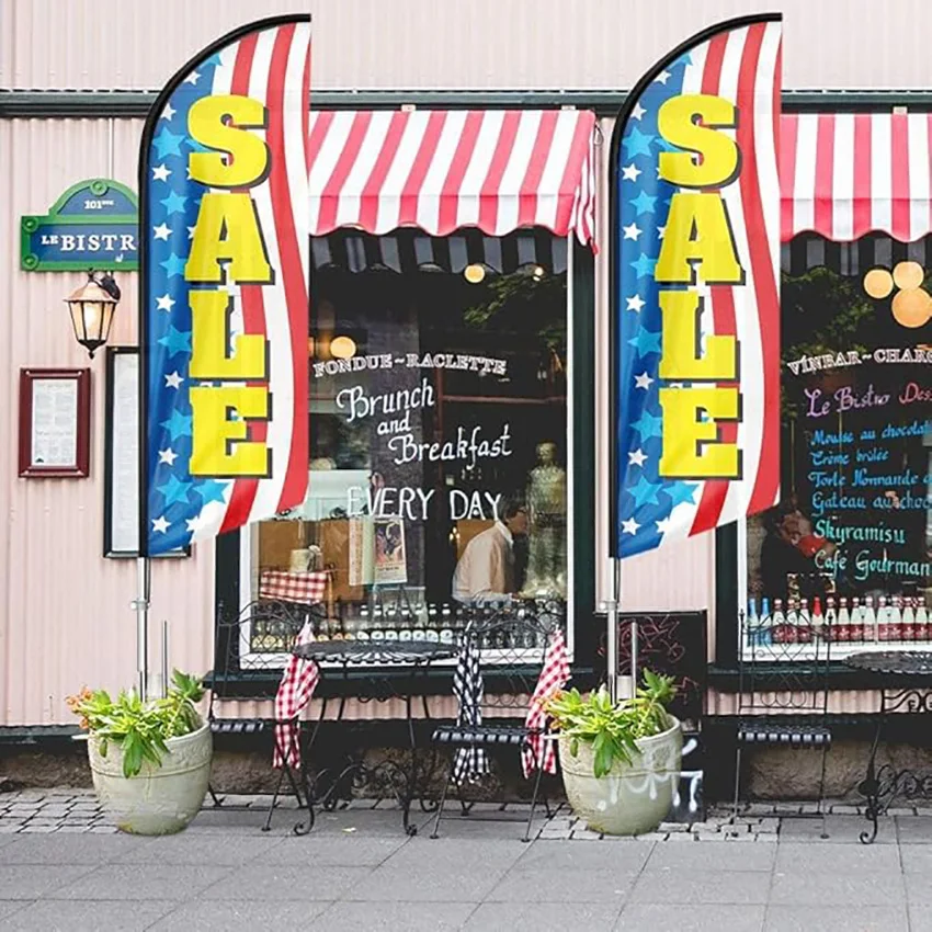 Распродажа рекламных флагов Ветрозащитная трикотажная ткань для флажков с