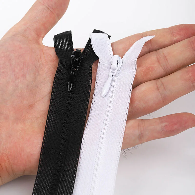

30-90cm 3# Open End Zipper Black White Fine Tooth DIY Sewing Crafts Coat Clothes Bag Home Textile Fastener Accessories