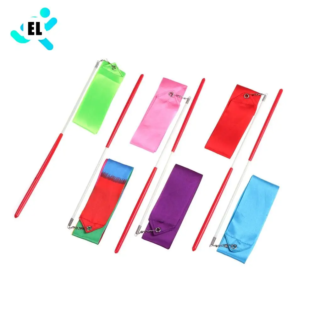 

Colorful 2M Dance Ribbon Gym Rhythmic Gymnastics Art Gymnastic Ballet Streamer Twirling Rod Outdoor Sport Games