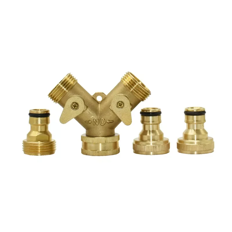 

Brass 3/4" Female 2-way Garden tap water splitter 3/4" male Y Irrigation valve garden hose splitter watering 1pcs