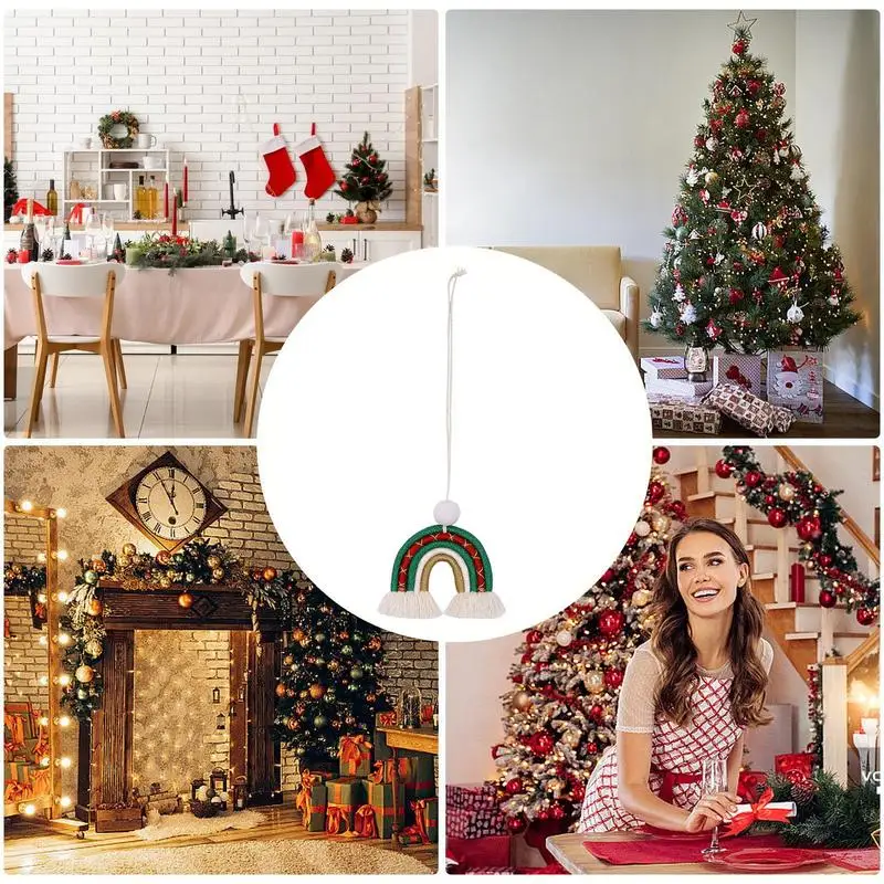 Бохо Радужный автомобильный шарм с кисточкой Мягкое автомобильное украшение