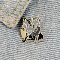 fierce womens brooch cute lapel pins three little wolves new year gift badges enamel pin christmas friends jewelry fashion