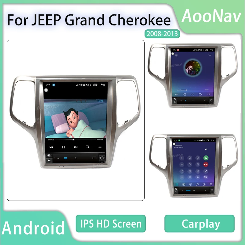 

Автомагнитола 2 Din Android для JEEP Grand Cherokee 2008-2013 стерео Мультимедийный Плеер Беспроводной carplay сенсорный экран