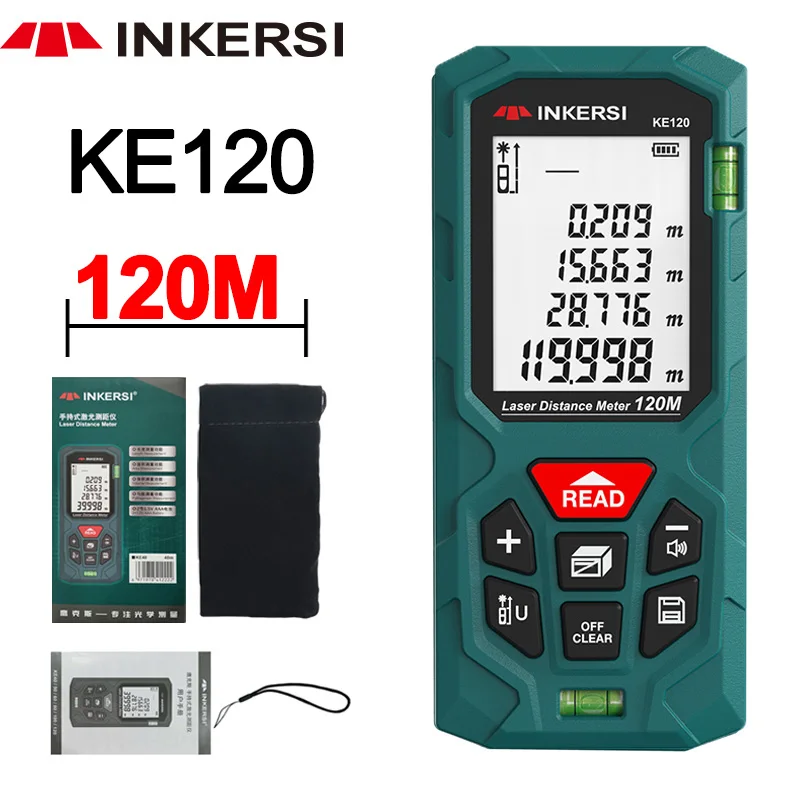 

INKERSI Digital Laser Tape Measure 40M Laser Rangefinder Accurate Distance Meter Construction Roulette Trena Lazer Range Finder